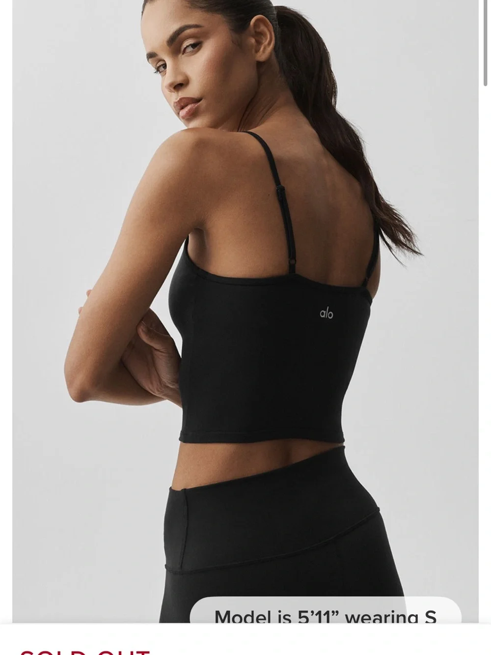 Alo Airbrush Refined Bra Tank - Black